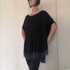 18 And East Black Fringe Shawl